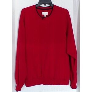 Cutter & Buck Red CB WeatherTech Golf Pullover Wind Shirt Jacket Pockets Large